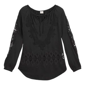 CHICO'S APPLIQUE PEASANT LG 16/18 LADIES TOP NEW